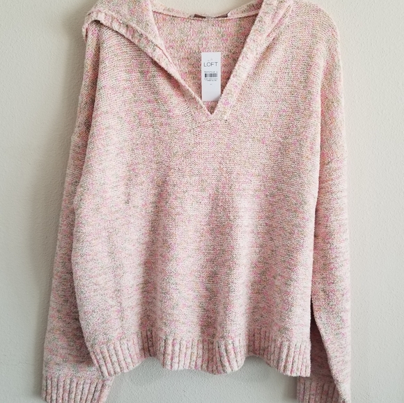 LOFT MARBLED HOODIE SWEATER - Picture 4 of 6